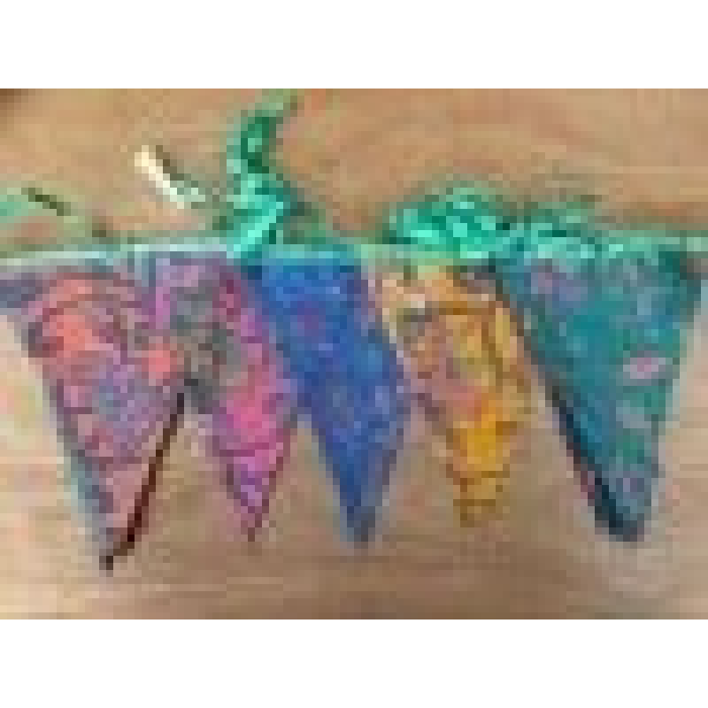 Batik slingers groene lint